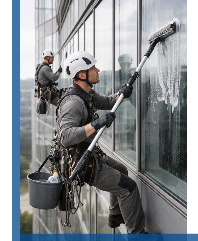 Высотная мойка сплошного остекления с выездом в Гагарине