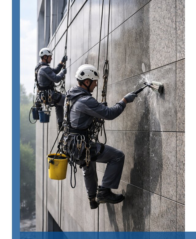 Профессиональная мойка фасада из керамогранита в Гагарине