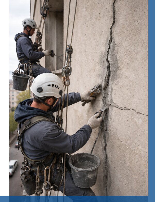 Заделка трещин на фасаде в Гагарине от 936 р. | ВЫСОТНИК-Ггр