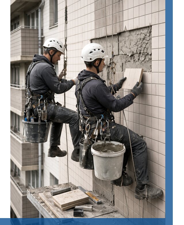 Ремонт облицовки фасада плиткой в Гагарине от 1873 р. | ВЫСОТНИК-Ггр