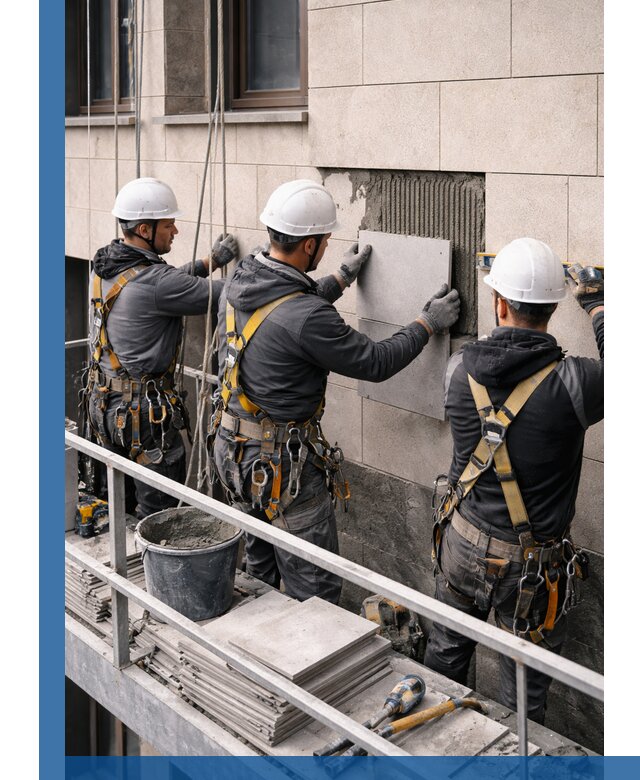 Ремонт облицовки фасада плиткой в Гагарине с гарантией