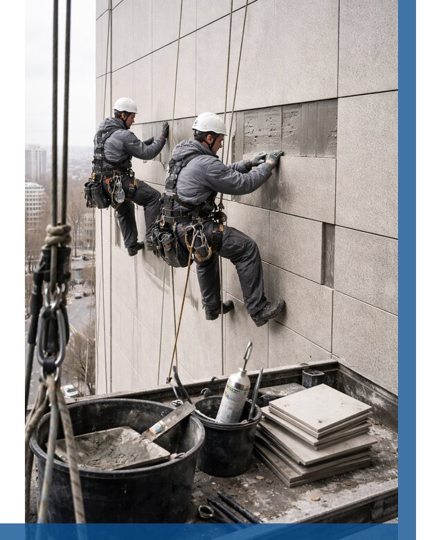 Ремонт фасада из керамогранита в Гагарине от 2601 р. | ВЫСОТНИК-Ггр