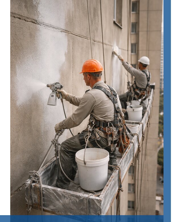 Грунтовка фасада на высоте в Гагарине от 125 р. | ВЫСОТНИК-Ггр