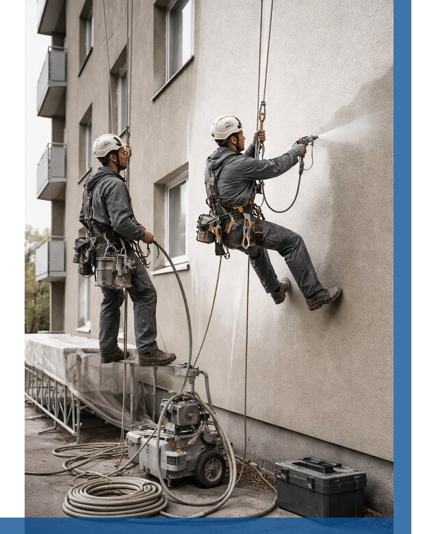 Безвоздушная покраска фасада в Гагарине от 229 р/м² | ВЫСОТНИК-Ггр