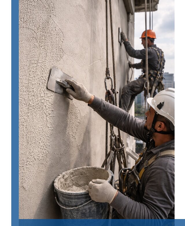 Декоративная штукатурка фасада с утеплением и защитой в Гагарине