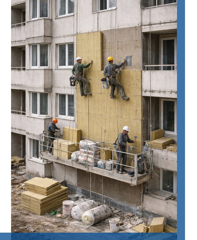 Утепление фасада минватой в Гагарине от 1561 р. | ВЫСОТНИК-Ггр