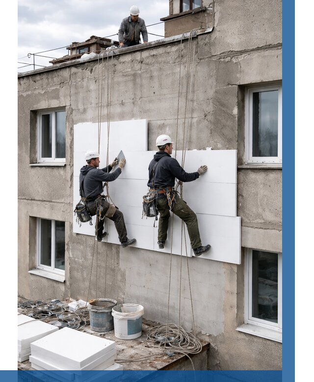 Утепление фасада пенополистиролом в Гагарине от 1873 р. | ВЫСОТНИК-Ггр