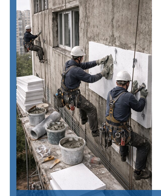 Утепление фасада пенополистиролом в Гагарине под ключ