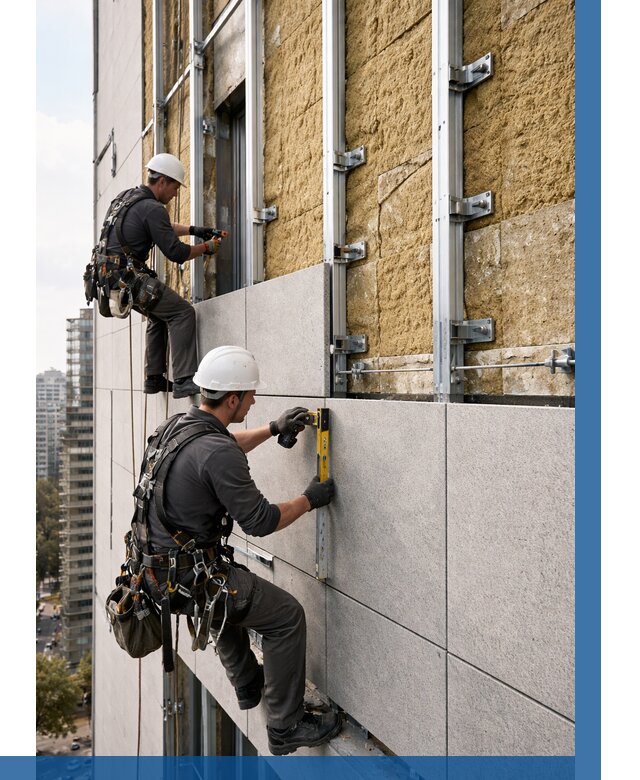 Монтаж вентилируемого фасада в Гагарине от 3641 р. | ВЫСОТНИК-Ггр