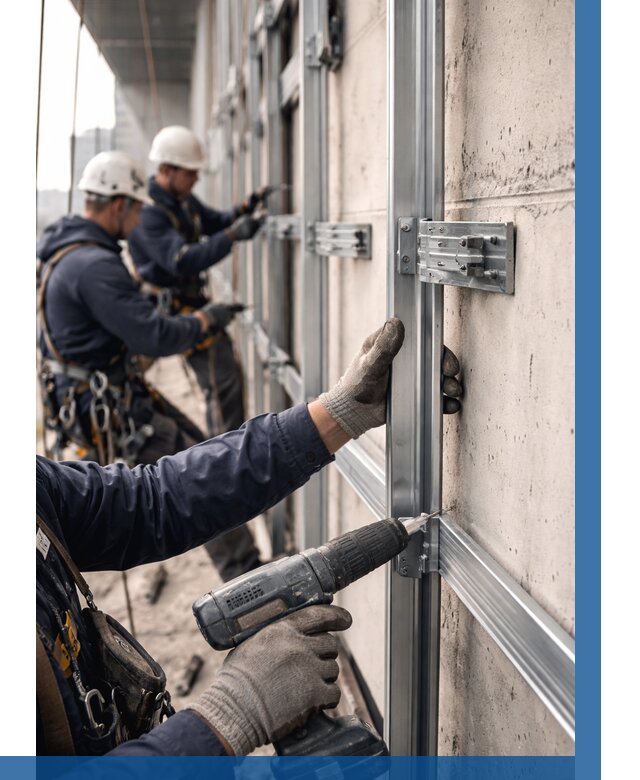 Монтаж подсистемы вентфасада в Гагарине от 884 р. | ВЫСОТНИК-Ггр