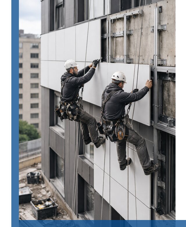 Монтаж композитных панелей фасада в Гагарине под ключ