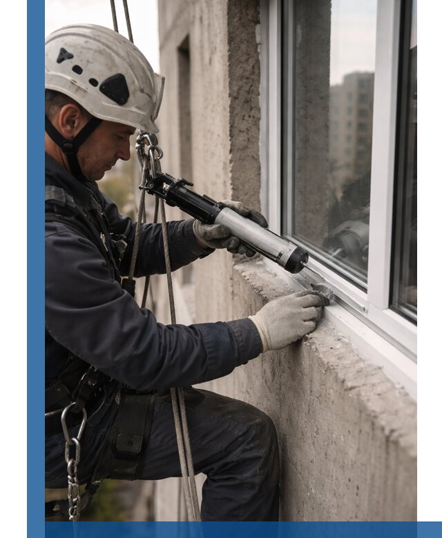 Герметизация оконных швов снаружи в Гагарине профессионально