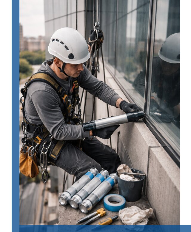 Герметизация стыков витража в Гагарине для герметичных фасадов