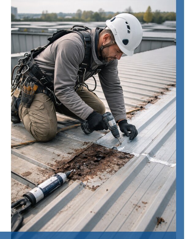 Ремонт профнастила на кровле в Гагарине от 728 р. | ВЫСОТНИК-Ггр