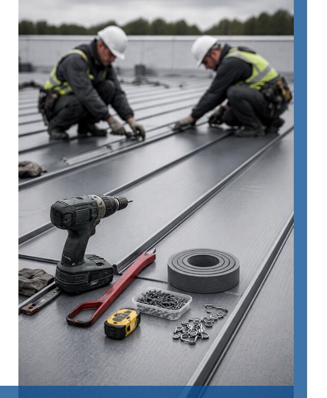 Монтаж фальцевой кровли в Гагарине от 1873 р. | ВЫСОТНИК-Ггр