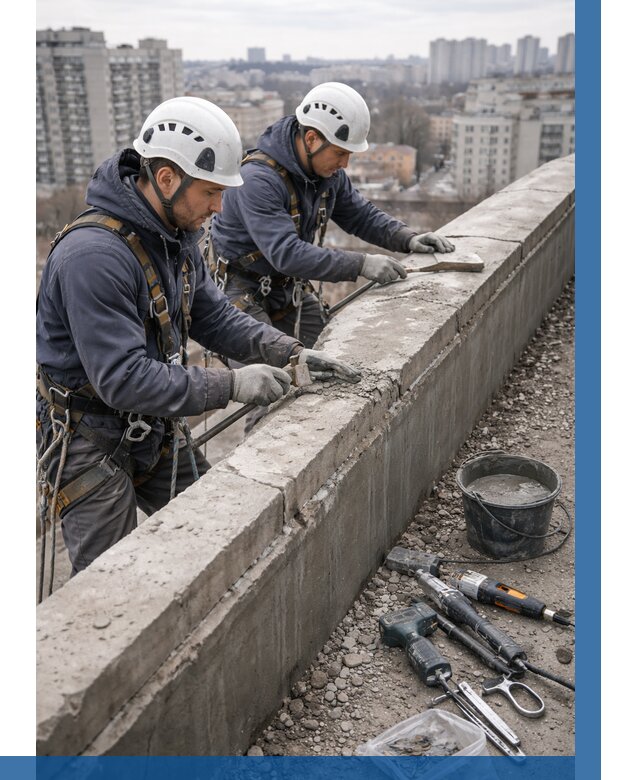 Ремонт парапета на кровле в Гагарине от 1561 р. | ВЫСОТНИК-Ггр