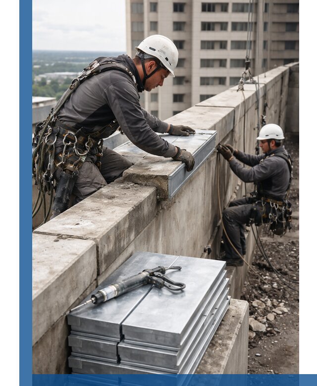 Замена парапетных крышек и установка новых в Гагарине