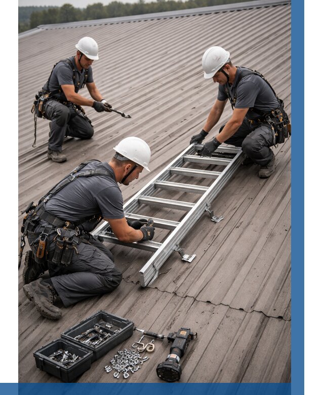 Монтаж кровельной лестницы в Гагарине от 4682 р. | ВЫСОТНИК-Ггр