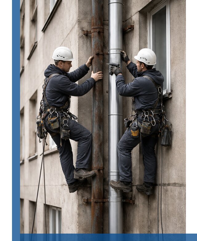 Замена водосточных труб в Гагарине: монтаж и демонтаж под ключ