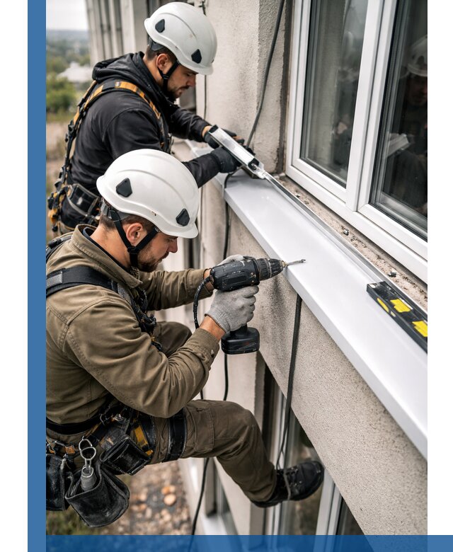 Профессиональный монтаж оконных отливов и отведения воды в Гагарине