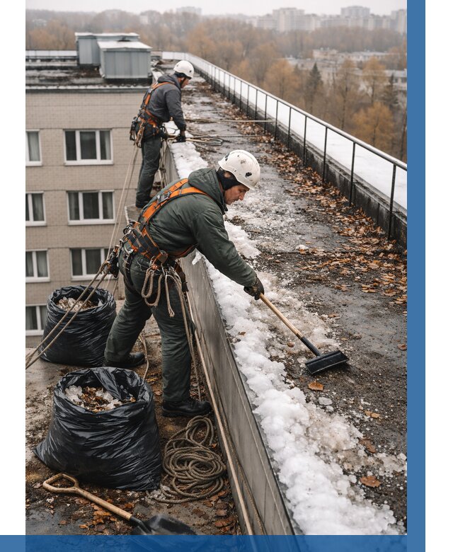 Очистка кровли по периметру в Гагарине от 572 р. | ВЫСОТНИК-Ггр