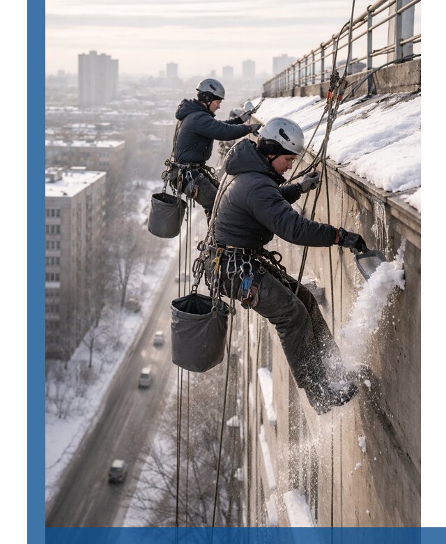 Очистка карнизов от снега в Гагарине профессионально и безопасно