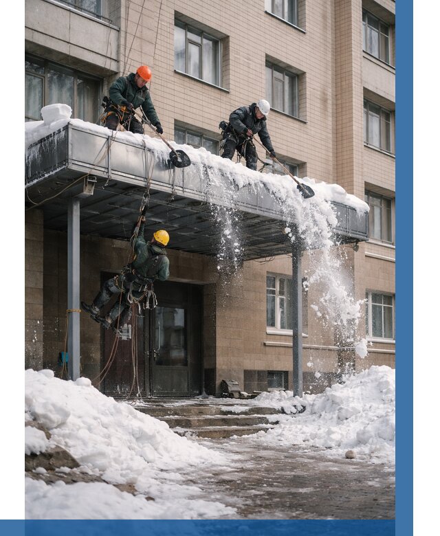 Очистка козырьков от снега в Гагарине от 3641 р. | ВЫСОТНИК-Ггр