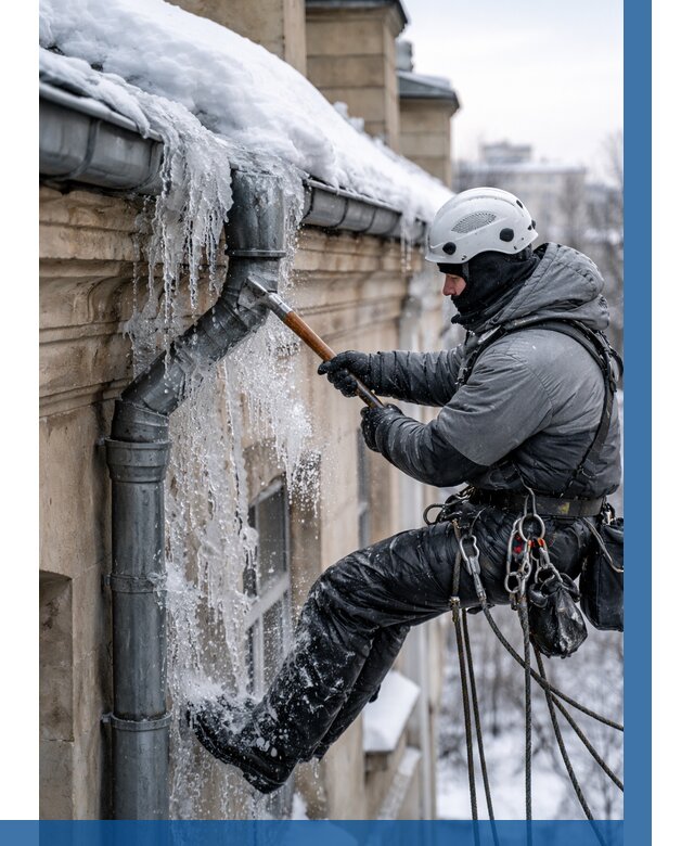 Очистка водостоков от льда в Гагарине от 3641 р. | ВЫСОТНИК-Ггр