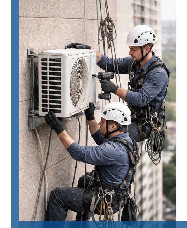 Монтаж внешнего блока кондиционера в Гагарине установка и крепление