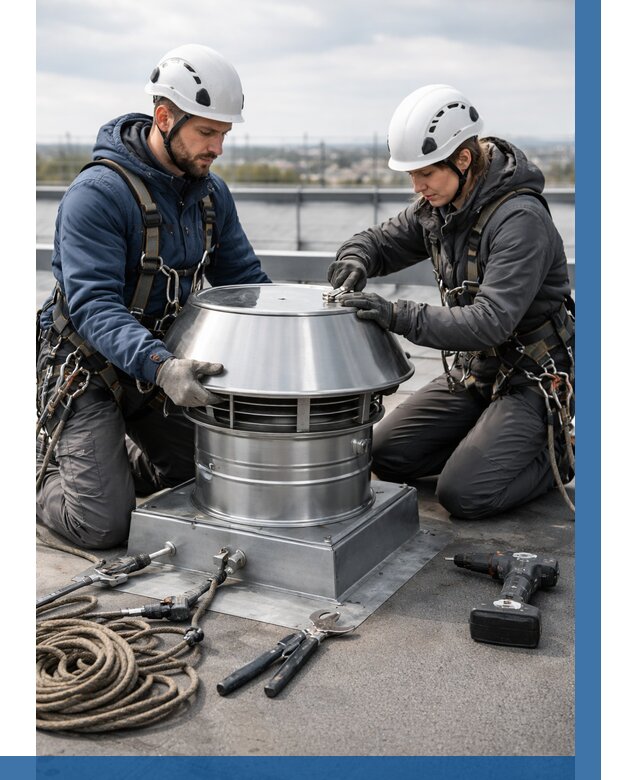 Установка дефлекторов на кровле в Гагарине от 4682 р. | ВЫСОТНИК-Ггр