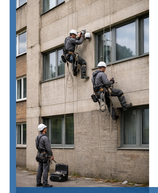 Монтаж фасадных камер видеонаблюдения в Гагарине под ключ