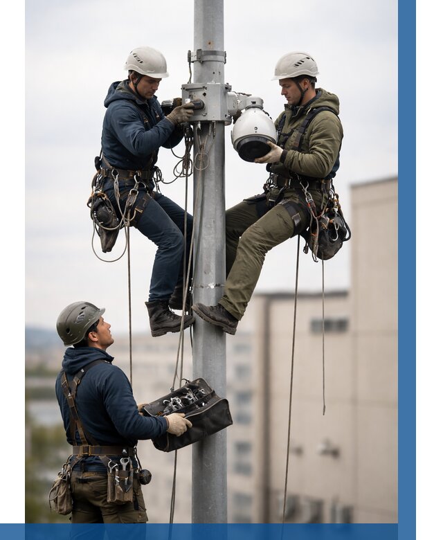 Установка видеокамер на мачте в Гагарине от 8843 р. | ВЫСОТНИК-Ггр