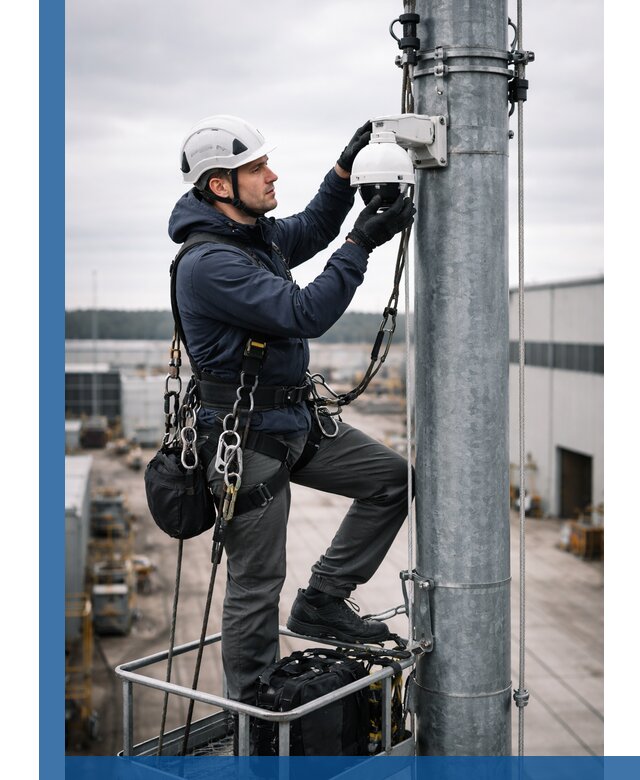 Профессиональная установка видеокамер на мачте в Гагарине
