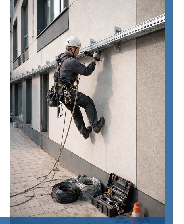 Монтаж кабельных лотков на фасаде в Гагарине от 1248 р. | ВЫСОТНИК-Ггр