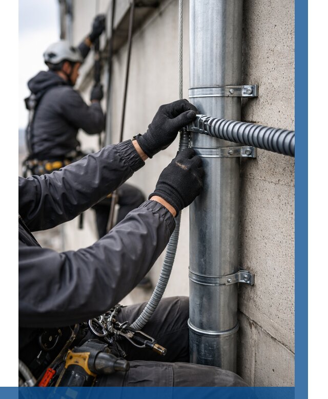 Монтаж гофры для кабеля в Гагарине от 312 р. | ВЫСОТНИК-Ггр