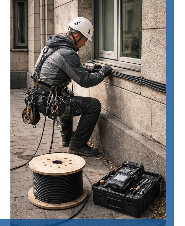 Прокладка оптоволоконного кабеля в Гагарине от 832 р. | ВЫСОТНИК-Ггр