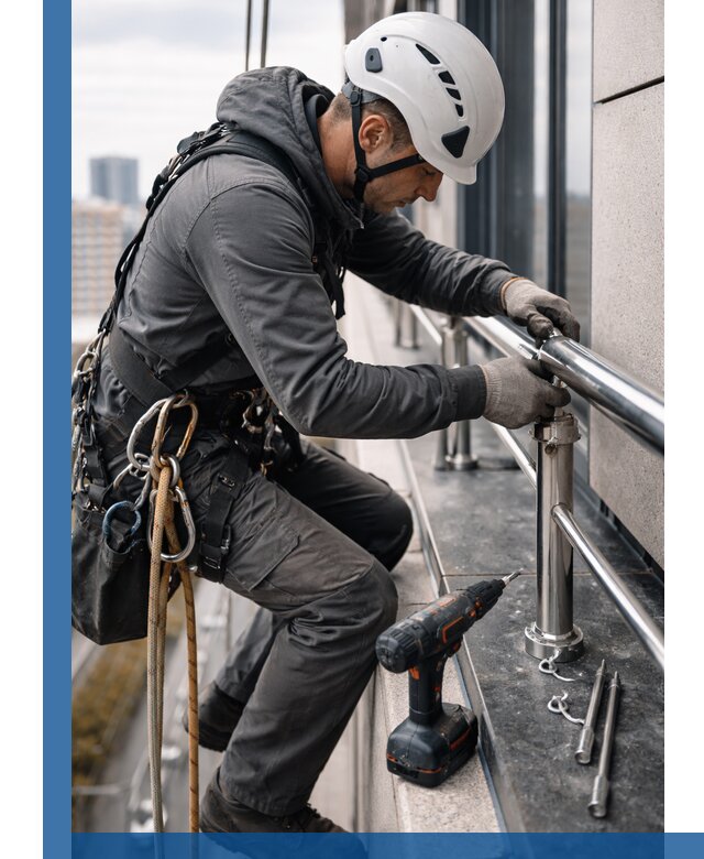 Монтаж ограждений на высоте в Гагарине для зданий и конструкций