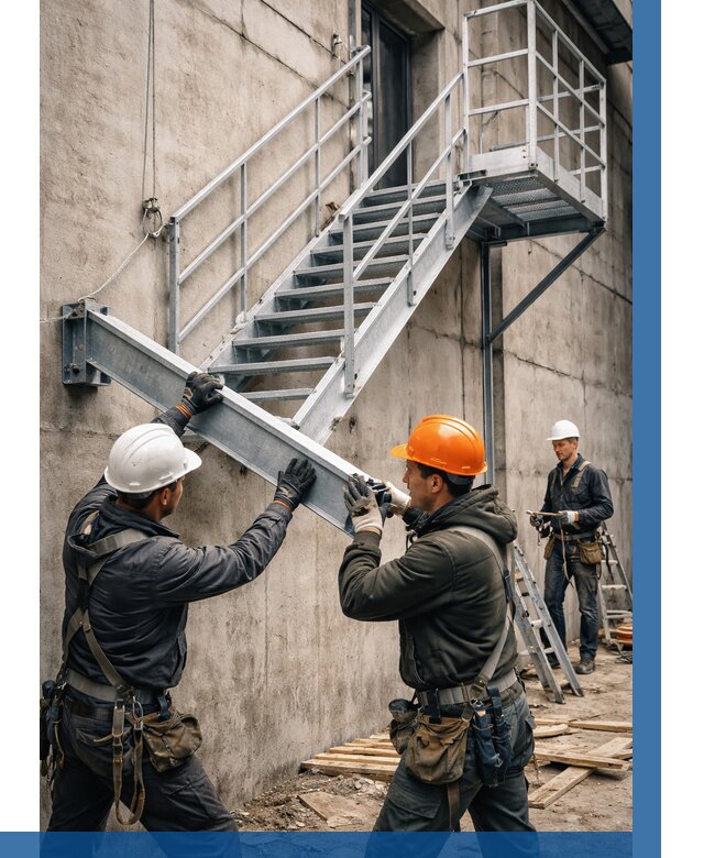 Монтаж металлических лестниц в Гагарине от 15606 р. | ВЫСОТНИК-Ггр