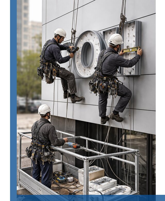 Профессиональный монтаж световых букв в Гагарине под ключ