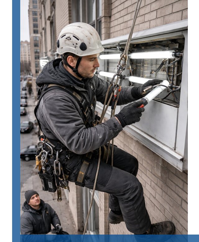 Профессиональная замена ламп в наружной вывеске в Гагарине
