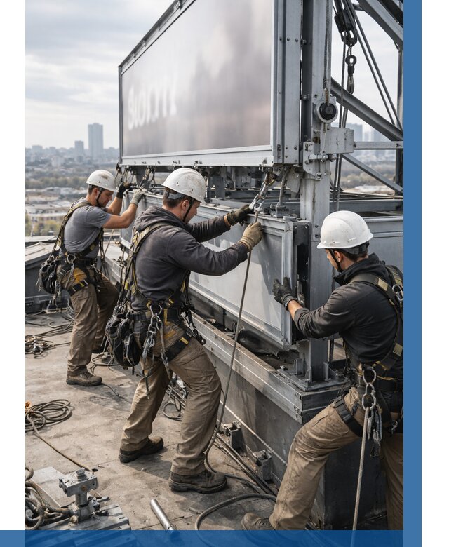 Монтаж крышной рекламной конструкции в Гагарине от 62424 р.|ВЫСОТНИК-Ггр