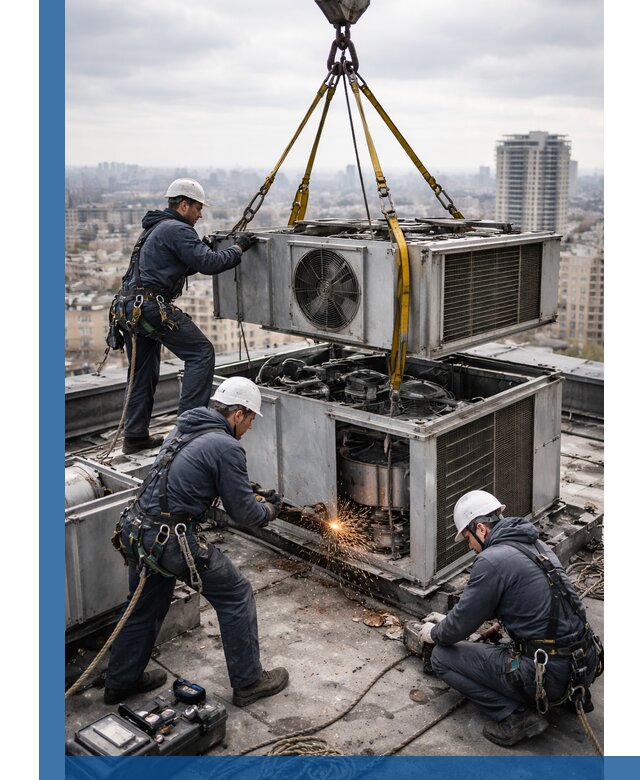 Демонтаж крышной установки в Гагарине любой сложности