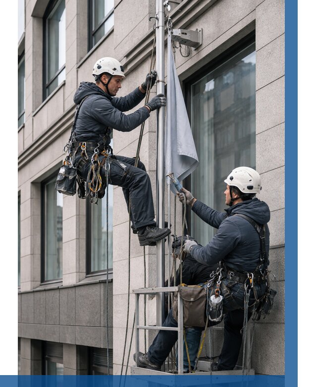 Установка флагов на фасаде в Гагарине от 4682 р. | ВЫСОТНИК-Ггр