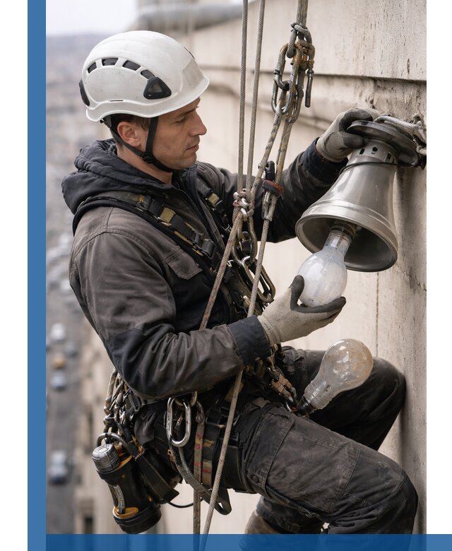 Замена ламп на высоте в Гагарине профессионально и быстро