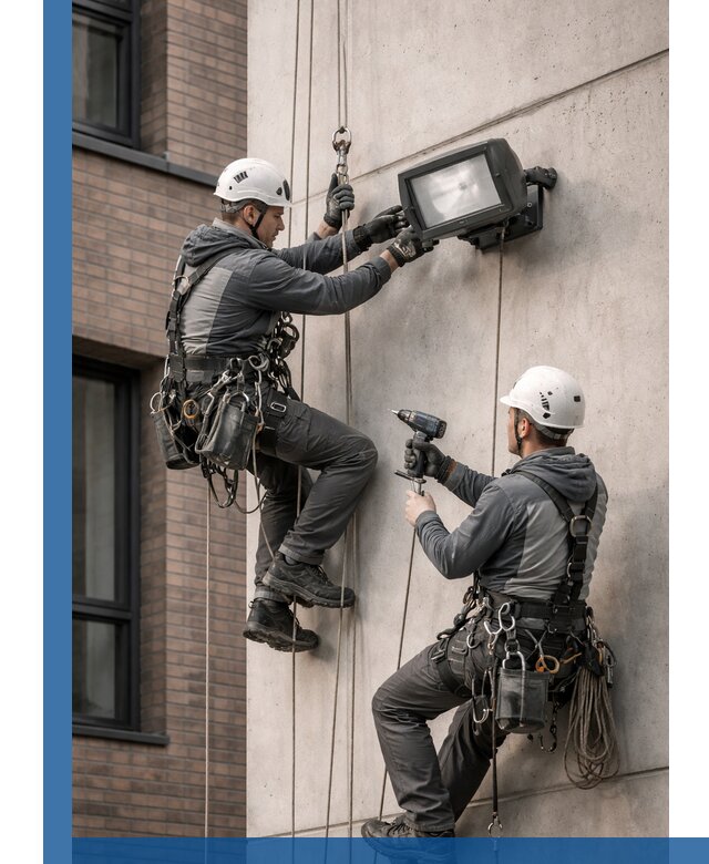 Профессиональный монтаж фасадных прожекторов в Гагарине под ключ