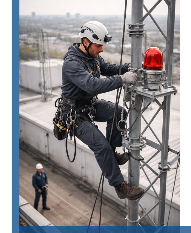 Монтаж заградительных огней и обслуживание объектов в Гагарине