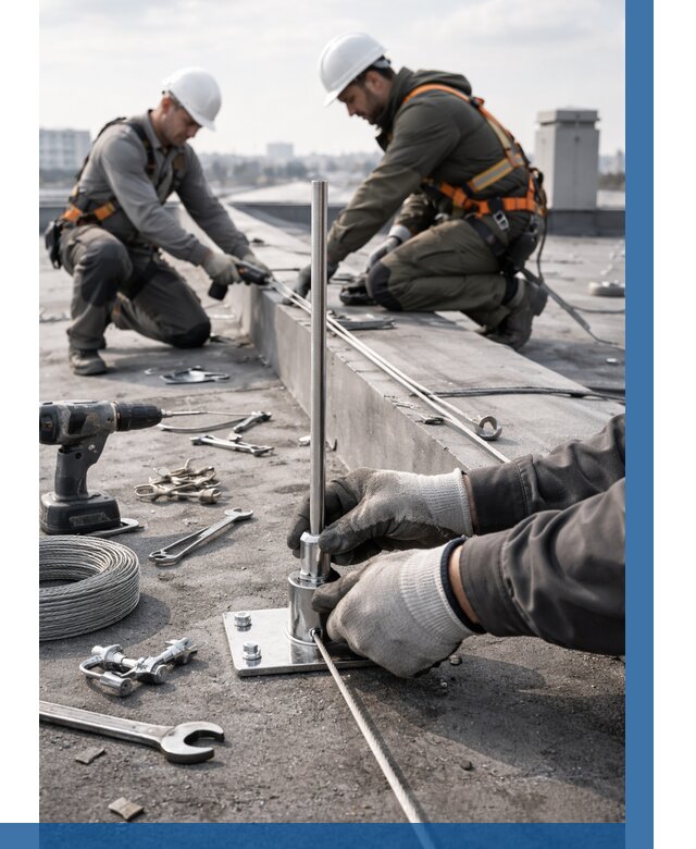 Монтаж молниезащиты на кровле в Гагарине цена от 26010 р. | ВЫСОТНИК-Ггр