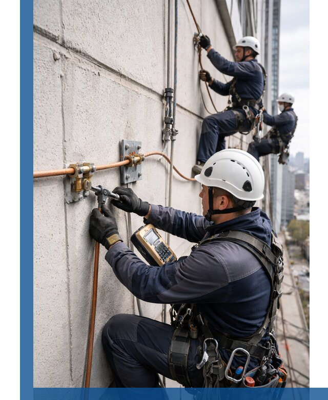 Монтаж системы заземления здания и молниезащиты в Гагарине