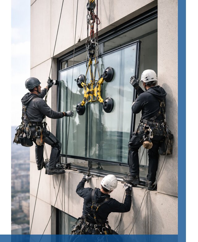 Монтаж стеклопакетов на высоте в Гагарине от 3329 р. | ВЫСОТНИК-Ггр