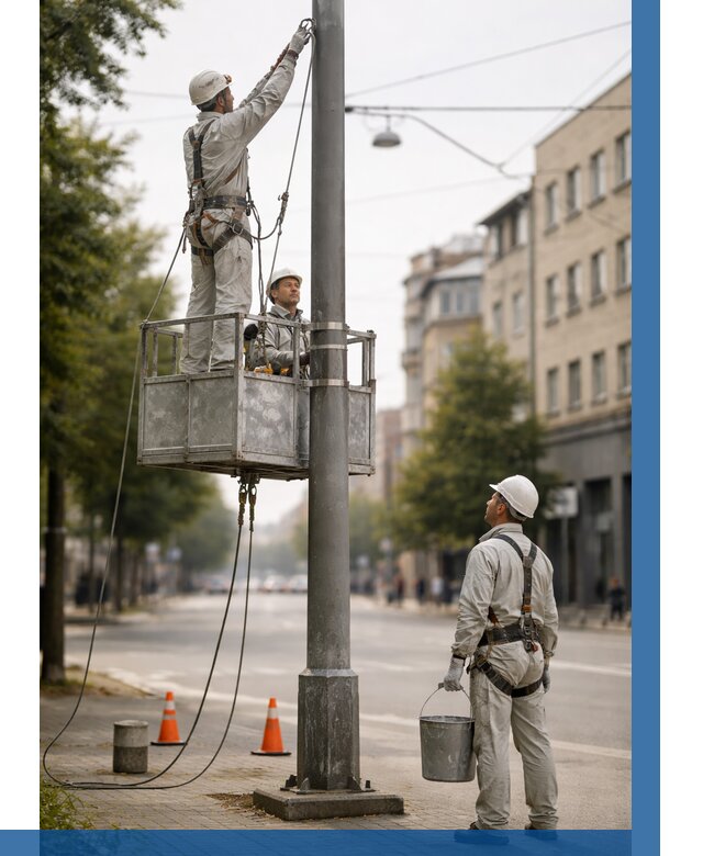 Покраска опор освещения в Гагарине от 5202 р. | ВЫСОТНИК-Ггр